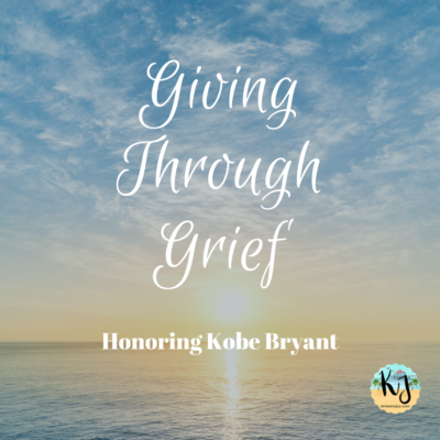 Graphic honoring Kobe Bryant through giving like he did.